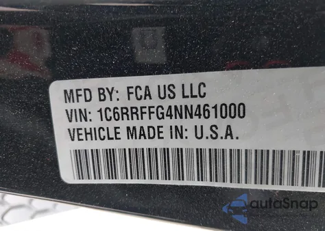 2022 Ram 1500 Big Horn 4X4 5'7 Box из США, поврежденный, VIN 1C6RRFFG4NN461000